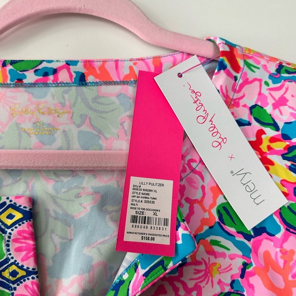 NWT Lilly Pulitzer UPF 50+ Karina Tunic Multi Rose To The Occasion Size XL - Picture 2 of 3